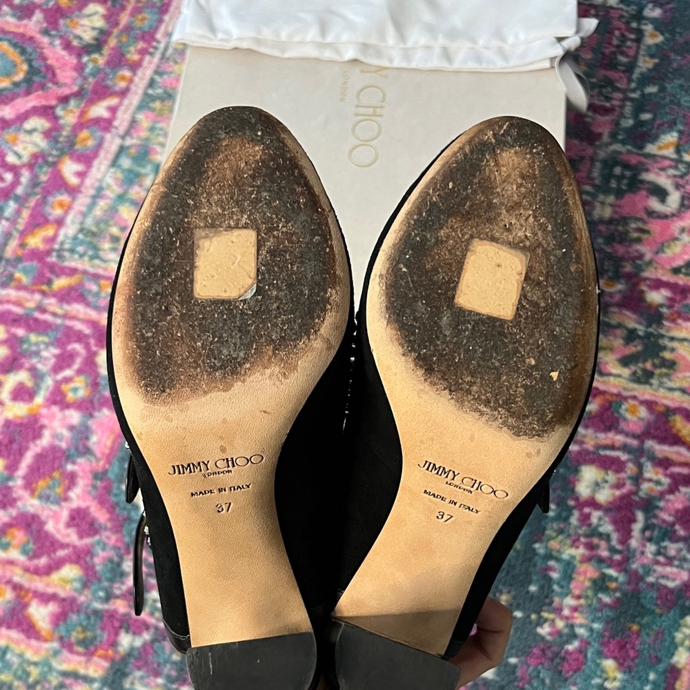Jimmy Choo Hensley Black Studded Heels 37 - Picture 7 of 10